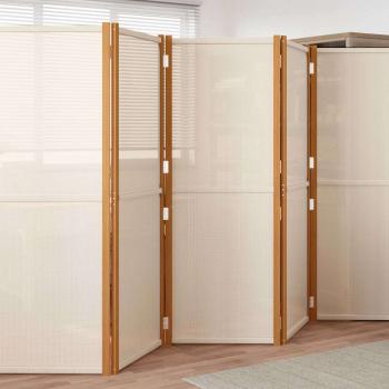 ARDEBO.de - 5-tlg. Raumteiler Cremeweiß 350x180 cm