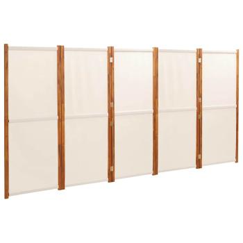 5-tlg. Raumteiler Cremeweiß 350x180 cm