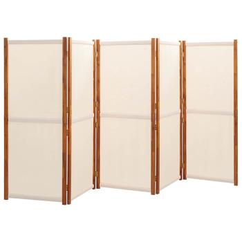 5-tlg. Raumteiler Cremeweiß 350x180 cm