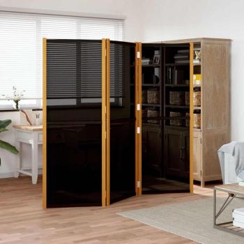 ARDEBO.de - 3-tlg. Raumteiler Schwarz 210x180 cm