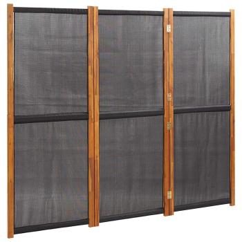 3-tlg. Raumteiler Schwarz 210x180 cm