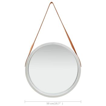 Wandspiegel mit Gürtel 50 cm Silbern