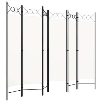 6-tlg. Raumteiler Weiß 240x180 cm