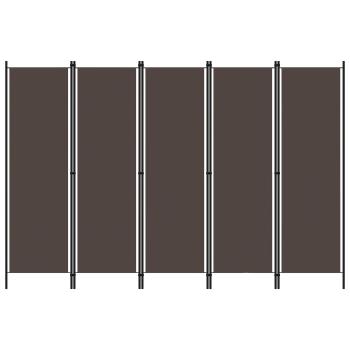 ARDEBO.de - 5-tlg. Raumteiler Braun 250x180 cm