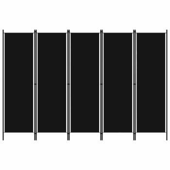 ARDEBO.de - 5-tlg. Raumteiler Schwarz 250x180 cm