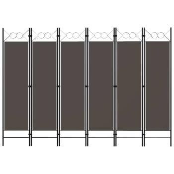 ARDEBO.de - 6-tlg. Raumteiler Anthrazit 240 x 180 cm