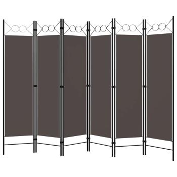 6-tlg. Raumteiler Anthrazit 240 x 180 cm