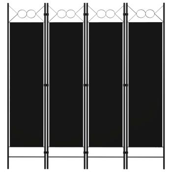 ARDEBO.de - 4-tlg. Raumteiler Schwarz 160 x 180 cm
