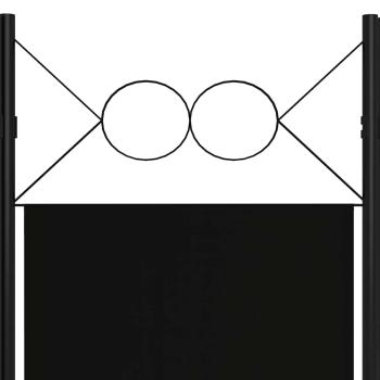 4-tlg. Raumteiler Schwarz 160 x 180 cm
