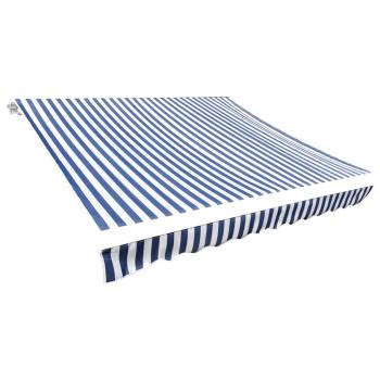 ARDEBO.de - Ersatzstoff für Markise Blau und Weiß 500x300 cm Polyester