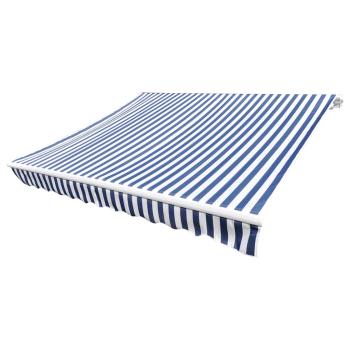 Ersatzstoff für Markise Blau und Weiß 500x300 cm Polyester