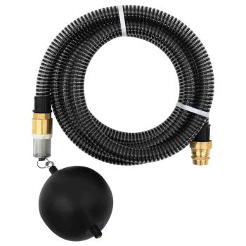 ARDEBO.de - Saugschlauch mit Messing-Anschlüssen Schwarz 1,1" 10 m PVC