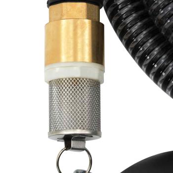 Saugschlauch mit Messing-Anschlüssen Schwarz 1,1" 10 m PVC