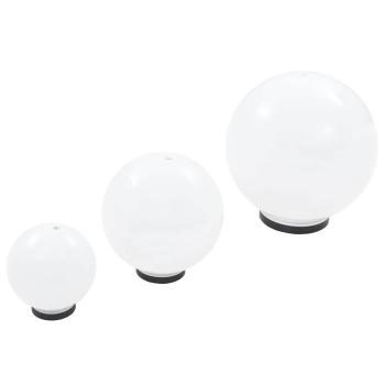 6 Stk. LED-Gartenleuchten-Set Kugelförmig 20/30/40 cm PMMA