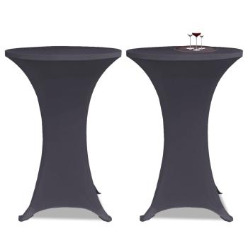 ARDEBO.de - Tischhusse Stretchhusse 2 Stk 60 cm Anthrazit