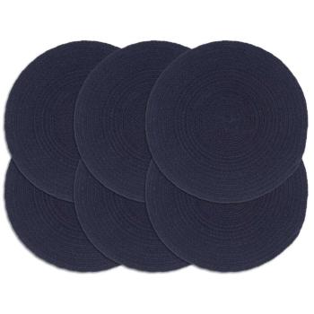 ARDEBO.de - Tischsets 6 Stk. Marineblau 38 cm Rund Baumwolle