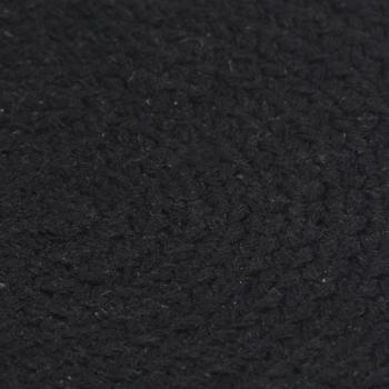 Tischsets 6 Stk. Uni Schwarz 38 cm Rund Baumwolle