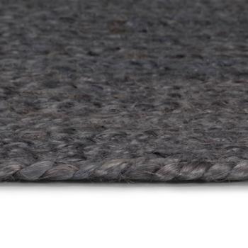 Teppich Handgefertigt Jute Rund 90 cm Dunkelgrau