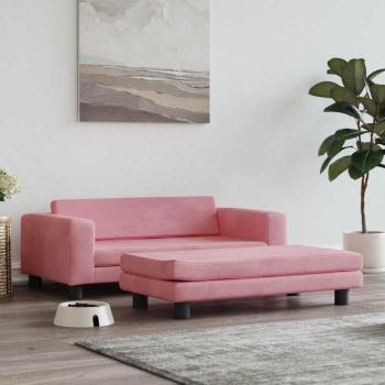 ARDEBO.de - Hundebett mit Verlängerung Rosa 100x50x30 cm Samt