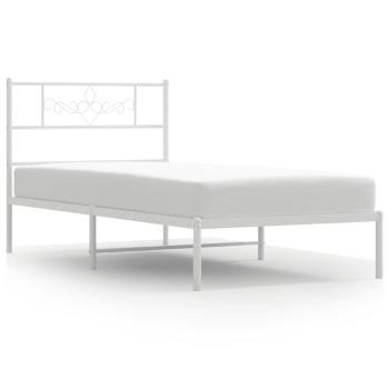 Metallbett ohne Matratze mit Kopfteil Weiß 75x190 cm