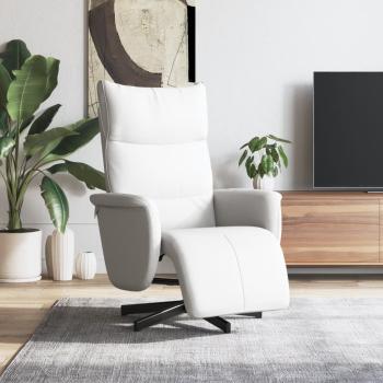 ARDEBO.de - Relaxsessel mit Fu?teil Wei? Kunstleder