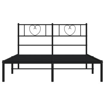Bettgestell mit Kopfteil Metall Schwarz 120x200 cm
