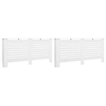 Heizkörperverkleidungen 2 Stk. Weiß 172×19×81,5 cm MDF
