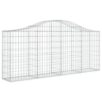 Gabionen mit Hochbogen 12 Stk. 200x30x80/100cm Verzinktes Eisen