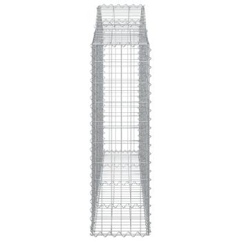 Gabionen mit Hochbogen 3 Stk. 200x30x100/120cm Verzinktes Eisen