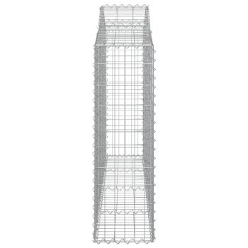 Gabionen mit Hochbogen 5 Stk. 200x30x100/120cm Verzinktes Eisen