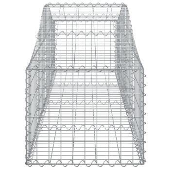 Gabionen mit Hochbogen 6 Stk. 200x50x40/60 cm Verzinktes Eisen