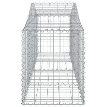Gabionen mit Hochbogen 11 Stk. 200x50x60/80 cm Verzinktes Eisen