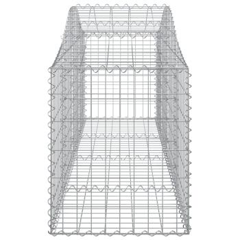Gabionen mit Hochbogen 15 Stk. 200x50x60/80 cm Verzinktes Eisen