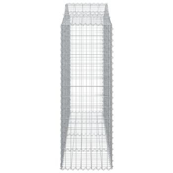 Gabionen mit Hochbogen 5 Stk. 200x50x140/160cm Verzinktes Eisen