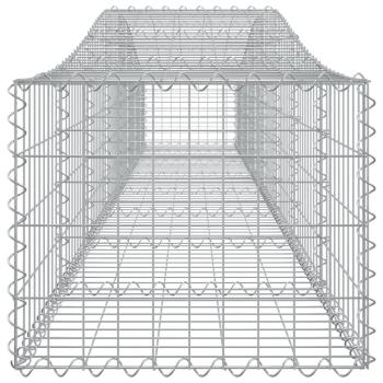 Gabionen mit Hochbogen 2 Stk. 400x50x40/60cm Verzinktes Eisen