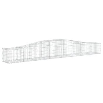 Gabionen mit Hochbogen 7 Stk. 400x50x40/60cm Verzinktes Eisen