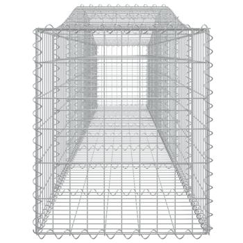 Gabionen mit Hochbogen 6 Stk. 400x50x60/80cm Verzinktes Eisen