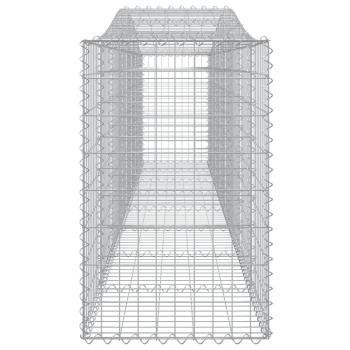 Gabionen mit Hochbogen 2 Stk. 400x50x80/100cm Verzinktes Eisen