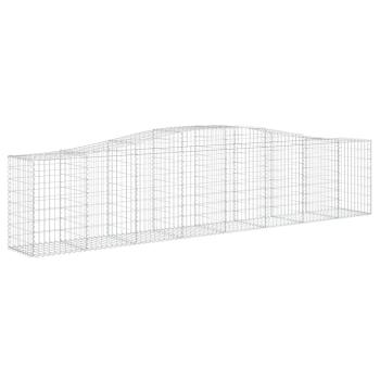 Gabionen mit Hochbogen 7 Stk. 400x50x80/100cm Verzinktes Eisen