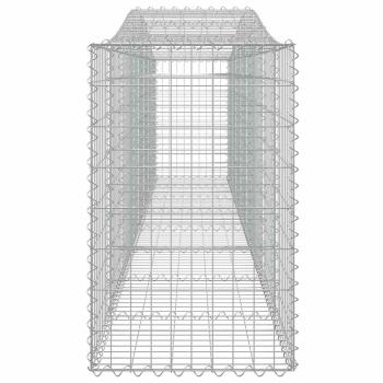 Gabionen mit Hochbogen 7 Stk. 400x50x80/100cm Verzinktes Eisen