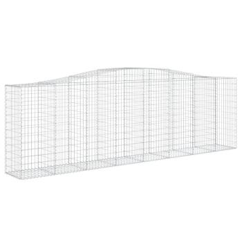 Gabionen mit Hochbogen 2 Stk. 400x50x120/140cm Verzinktes Eisen