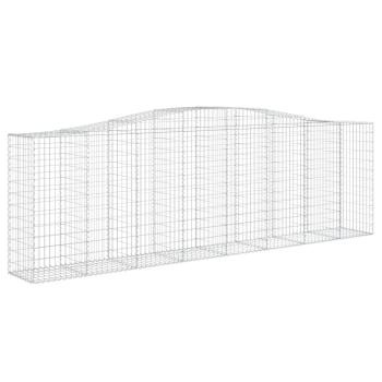 Gabionen mit Hochbogen 7 Stk. 400x50x120/140cm Verzinktes Eisen