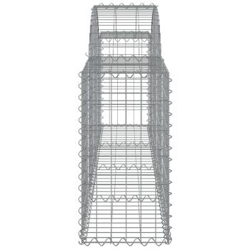 Gabionen mit Hochbogen 4 Stk. 200x30x60/80 cm Verzinktes Eisen