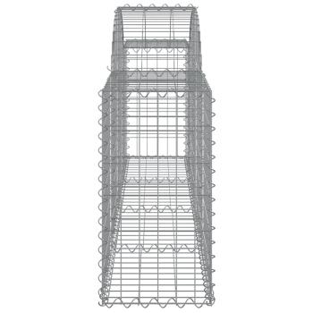 Gabionen mit Hochbogen 13 Stk. 200x30x60/80 cm Verzinktes Eisen