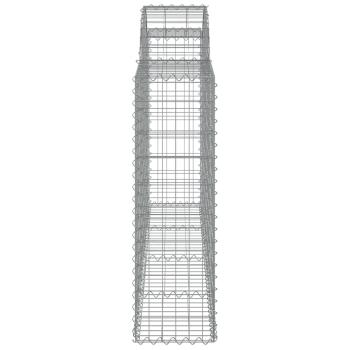 Gabionen mit Hochbogen 8 Stk. 200x30x100/120cm Verzinktes Eisen