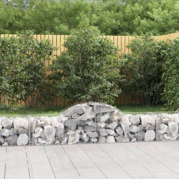 ARDEBO.de - Gabionen mit Hochbogen 12 Stk. 200x50x40/60 cm Verzinktes Eisen
