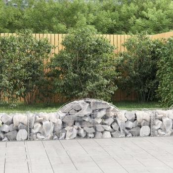 ARDEBO.de - Gabionen mit Hochbogen 18 Stk. 200x50x40/60 cm Verzinktes Eisen