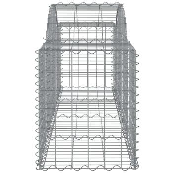 Gabionen mit Hochbogen 8 Stk. 200x50x60/80 cm Verzinktes Eisen