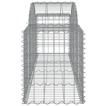 Gabionen mit Hochbogen 10 Stk. 200x50x60/80 cm Verzinktes Eisen