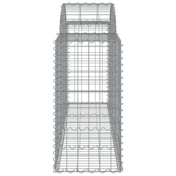 Gabionen mit Hochbogen 2 Stk. 200x50x80/100 cm Verzinktes Eisen